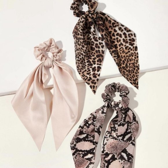 Accessories - 3 for $35/ 3pcs Leopard & Snakeskin Pattern Scrunc